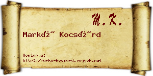 Markó Kocsárd névjegykártya